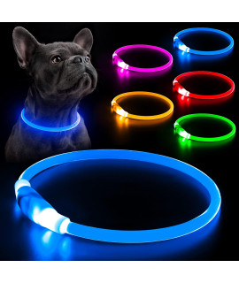 Kpuplol LED Dog collar Light Up Dog collars USB Rechargeable Fashion TPU glow Safety Dog collar Lights for Small Medium Large Dogs