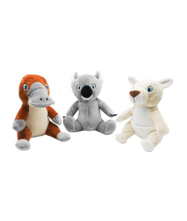 Royal Pet Toys, Outback Pack 3 Piece Plush Dog Toy Set, Koala, Kangaroo, Platypus with Squeaker