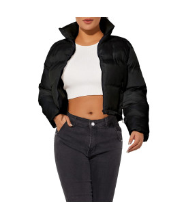 Hujoin Short Down Jakcets Winter Jackets for Women crop Puffer Zip Up Warm
