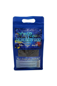 Rons cichlid Fish Food for African cichlids, Tetras Other Tropical Fish, Premium Food For Brighter colors, Healthier Fish cleaner Tanks, Pellets Made with Real Shrimp Natural Ingredients, 1 LB