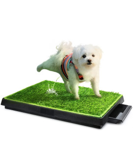 Hompet Dog Toilet Indoor Puppy Training Pad, Dog Potty Pet Training Grass Mat, Removable Waste Tray For Easier Clean Up, Artificial Turf, 25A20