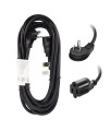 EP 10 Ft Flat Plug Extension cord, 16 AWg 3 Prong grounded Black Low Profile Extension cable for Indoor, UL Listed
