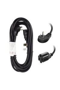 EP 10 Ft Flat Plug Extension cord, 16 AWg 3 Prong grounded Black Low Profile Extension cable for Indoor, UL Listed