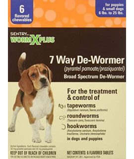 Sergeant's Sentry Worm X Plus 7 Way DeWormer Small Dogs (6 Count)