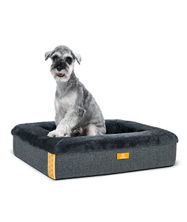 AKUTATA Imperial Dog Bed with Bolster Frame Border, Bolster Dog Bed, Plush for Easy Calming, Water Resistant Liner, Breathable Cover, Machine Washable, Certified Skin Contact Safe, Indigo, 26"