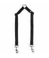 Blueberry Pet Essentials Durable Classic Double Dog Leash Coupler, Black, Mediumlarge, Dual Walking & Training Leashes For Two Dogs