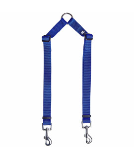 Blueberry Pet Essentials Durable Classic Double Dog Leash Coupler, Royal Blue, Small, Dual Walking & Training Leashes For Two Dogs