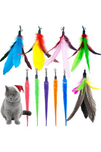 TIENAILINg cat Feather Toys Replacement Worm cat Toy Refills, 10 PcS cat Feathers Refill, cat Toy Replacement Feathers for Indoor cats