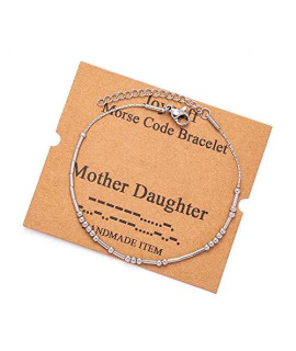 Joycuff Mother Daughter Morse Code Bracelets For Women Motivational Christmas Birthday Mothers Day Gifts For Mom Daughter Encouragement Empowerment Funny Inspirational Jewelry For Mother