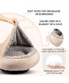 GASUR Small Dog Bed & Cat Bed, Round Donut Calming Dog Beds for Small Dogs, 23/26 Anti-Anxiety Cave Bed with Hooded Blanket, Cozy Puppy Bed and Cat Beds for Indoor Cats, Machine Washable Pet Bed 23