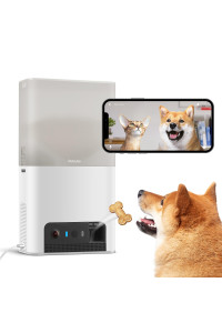 Petcube Bites 2 Lite Interactive Wifi Pet Monitoring Camera With Phone App And Treat Dispenser, 1080P Hd Video, Night Vision, Two-Way Audio, Sound And Motion Alerts, Cat And Dog Monitor
