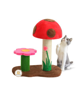 Sasapet Cat Scratching Post, Mushroom Claw Scratcher Small Cat Tree House Traning Interactive Toys for Indoor Kittens, Cats