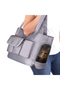 Johomviin Dog carrier, cat carrier, Pet carrier, Foldable Waterproof Premium Oxford cloth Dog Purse, Portable Bag carrier for Small to Medium cat and Small Dogrey