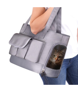 Johomviin Dog carrier, cat carrier, Pet carrier, Foldable Waterproof Premium Oxford cloth Dog Purse, Portable Bag carrier for Small to Medium cat and Small Dogrey