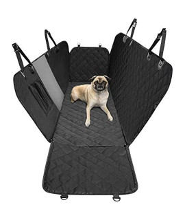 Silver Paw Country Living Dog Car Hammock for Back Seat with Mesh Window Net, Scratch Proof, Non-Slip Seat Cover for Dogs with Universal Size, Backseat Covers for SUV, Cars, and Trucks