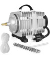 Simple Deluxe 1744 GPH Air Pump 120W 110L/min 12 Outlets with 50 Feet Airline Tubing for Aquarium, Pond, Hydroponics Systems, Silver