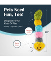 Flourish Pets Tough Durable Dog Chew Toy with Squeaker and Rattle Covered with Double Stitched Soft Fabric Exterior Squeaky Indestructible Dog Toy for Aggressive Chewers - Small Catterpillar (20)