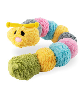 Flourish Pets Tough Durable Dog Chew Toy with Squeaker and Rattle Covered with Double Stitched Soft Fabric Exterior Squeaky Indestructible Dog Toy for Aggressive Chewers - Large Catterpillar (35)