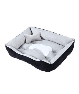 WXYPP Soothing Dog Bed Warm Washable Rectangular Sleeping Sofa Pet Bed Breathable Soft Cotton Coral Fleece Anxiety (Size : 9070CM)