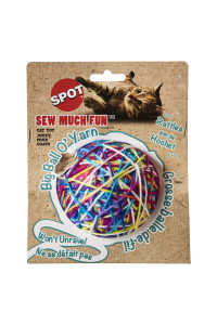 SPOT Ethical Products Sew Much FunYarn Ball cat Toy 3.5 Multicolor