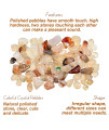 Halatool 2.2LB Crystal Pebbles 0.31- 0.39 Natural Aquarium Gravel Decorative Polished Stone Suitable for Plants Home Decoration DIY Handmade Fish Tanks Vase Filler