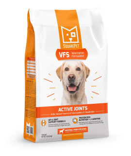 SquarePet VFS Canine Active Joints Formula, Turcky, Green Lip Mussels, Eggshell Collagen, High Protein Diet 22lbs