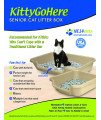 KittyGoHere Litter Box for Senior Cats That Can't cope with a Traditional Litter Box Large Box, Misty Gray Color