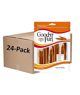 Good Ana Fun Triple Flavor Ribs 12 Ounces Rawhide Snack For All Dogs 288-Ounces (1 Case Of 24 Packs Of 12 Ounce Individual Bags)