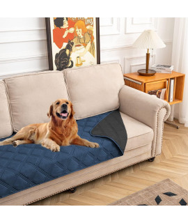 SUNNYTEX Waterproof & Reversible Dog Bed Cover Pet Blanket Sofa, Couch Cover Mattress Protector Furniture Protector for Dog, Pet, Cat(30*70,Blue/Dark Grey