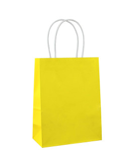 ADIDO EVA 25 PcS X-Small gift Bags Yellow Kraft Paper Bags with Handles for Party Favors (59 x 43 x 24 In)