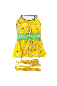 Ladybugs and Daisies Dog Dress with Matching Leash (X-Small)