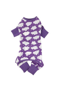 CuddlePup Dog Pajamas - Fluffy Clouds (Small, Purple)