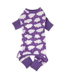CuddlePup Dog Pajamas - Fluffy Clouds (Large, Purple)