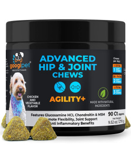 Googipet Glucosamine for Dogs Soft Chews - Hip and Joint Supplement for Dogs with Chondroitin, Turmeric & MSM - Dog Joint Supplement + Vitamins for Small, Large Breed & Senior Dogs Mobility Support
