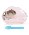 BUCATSTATE Hamster Dust Bath Container Hamster Sand Bath Kit Small Animal Toilet Cage Accessories for Gerbil,Syrian Hamster,Mouse,Rat (Pink, Medium)