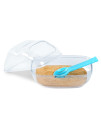 BUCATSTATE Hamster Sand Bath Container Transparent Hamster Dust Bath Kit Dwarf Toilet with Scoop Set Cage Accessories for Small Animals,Gerbil,Syrian Hamster,Mouse(Blue, Medium)