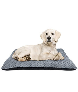 INVENHO Dog Bed Crate Pad Dog Beds for Small Medium Large Dogs Pet Kennels Bed Pad Washable Ultra Soft Non-Slip Bottom Mattress Bed Cat Sleeping Calming Mat Beds Dog Crate Beds (Grey, 40")