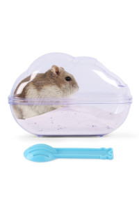 BUCATSTATE Hamster Sand Bath Container Hideout Hamster Toilet with Scoop Set Dust Bath Accessories for Small Animal,Gerbil,Syrian Hamster,Mouse,Rat (Purple, Medium)