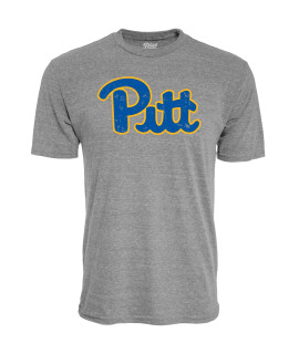 Blue 84 Mens Pittsburgh Panthers Tri-Blend T-Shirt Vintage Icon Heather grey, grey, XX-Large