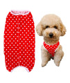 Kukaster Pet Dogas Recovery Suit Post Surgery Shirt For Puppy, Wound Protective Clothes For Little Animals(Red Spot-Xs)