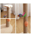 17" Cat Scratching Pole with Sisal Rope Perch Platform, Kittens Scratch Tower with Three Tease Toys, Cat Claw Scratcher with Wood Base, Stable and Durable Cat Tree for Small Cat Furniture Protecter