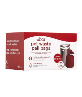 Ubbi Pet Waste Pail Bags, cat Litter Box cleaning Solution, Litter Pail Bags, 25 count Value Pack