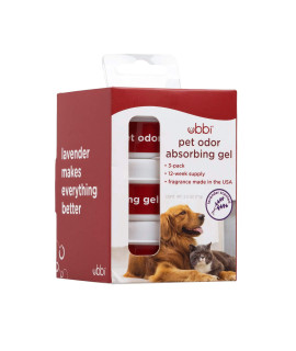 Ubbi Pet Odor Absorbing gel, Pet Odor Eliminator, Odor Removing Solid Lavender Scent Air Freshener