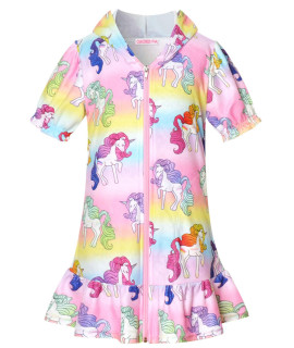 cHILDRENSTAR Rainbow Unicorn cover up for girls Terry Beach Swimsuit cover-Up,Size 10 11