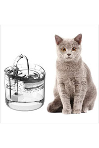 AFFASFSAFS 63oz/1.8L Cat Water Fountain, Transparent Automatic Pet Drinking Fountain Quiet Dog Water Dispenser with 3 Filters for Dogs, Cats, Birds and Small Animals