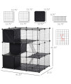PawHut Pet Playpen Small Animal Cage 56 Panels with Doors, Ramps and Storage Shelf for Rabbit, Kitten, Chinchillas, Guinea Pig and Ferret