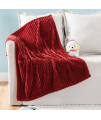 Miulee Fleece Baby Blanket For Boys, Girls, Kids, Infant, Newborn, Durable Plush Fuzzy Extra Soft Warm Cozy Burgundy Red Striped Flannel Throw Blanket For Crib Couch Sofa Bed 30X40