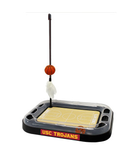 cats Scratcher NcAA USc Trojans Basketball court cAT Scratcher Toy with catnip Filled Plush Basketball Toy & Feather cat Toy Hanging with Jingle Bell Interactive Ball cat chasing 5-in-1 Kitty Toy