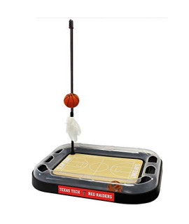 Pets First cat Scratch Toy NcAA Texas TEcH Red Raiders Reversible Basketball court Feltcardboard Toy. Bell Tracks. 6-in-1 cAT Toy: cat Wand Poll catnip-Filled Plush Basketball (TT-5017-BB)