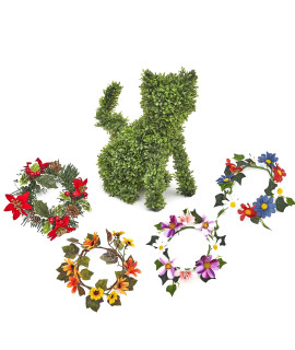 The Lakeside Collection Decorative Pet Garden Statue with Interchangeable Collars - cat